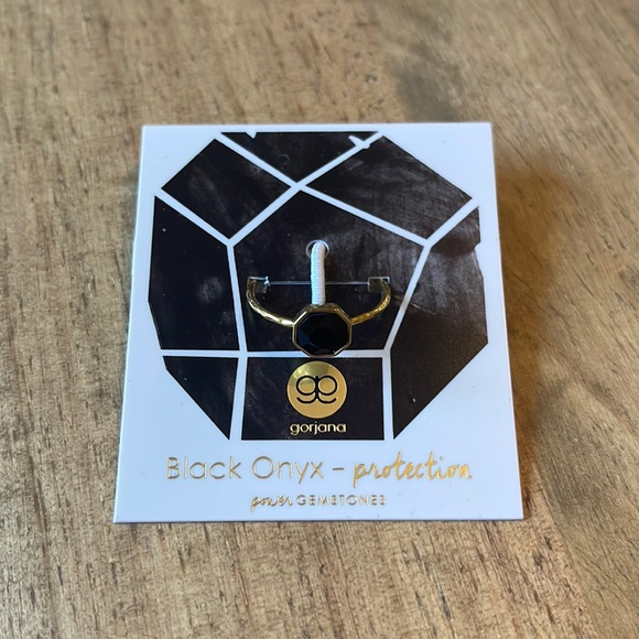 Gorjana | NWT | Power Gemstone Ring Size 7 | Black Onyx & Gold - Picture 3 of 7